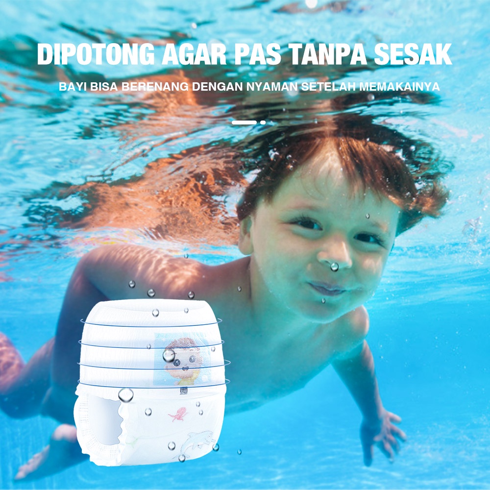 Lacoo 2layer Popok celana renang khusus anak bayi Diapers renang bayi elastisitas Swim diaper baby