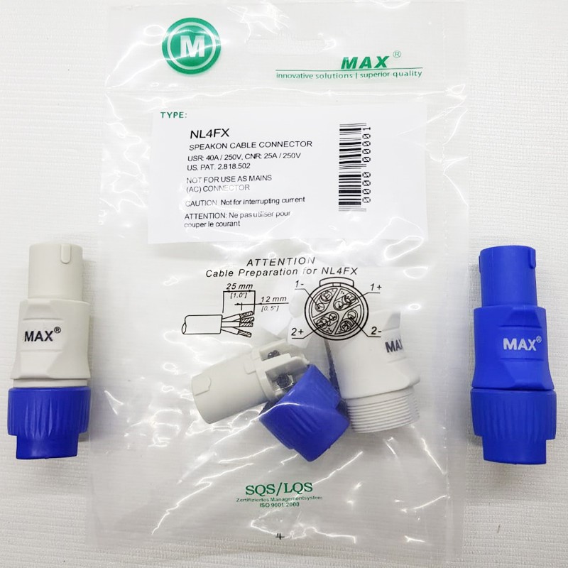 JACK SPEAKON KABEL AUDIO PLUG MAX SPEAKON CABLE CONNECTOR SPEAKER TWIST CONNETOR NEUTRIK