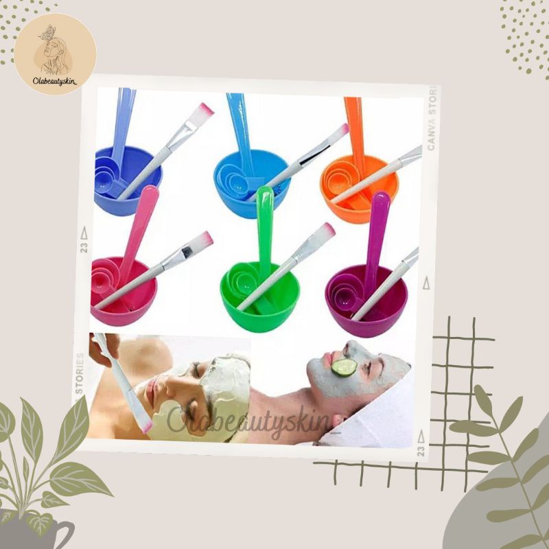 MANGKOK MASKER 1set 4in1 /kuas masker/spatula