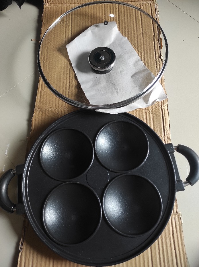 Cetakan Kue Serabi  Apem Lumpur Dorayaki 4 Lubang Cekung