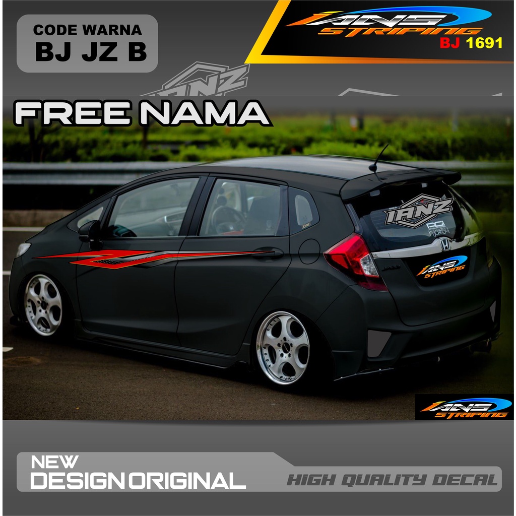 STIKER LIST BODY SAMPING MOBIL BRIO TERMURAH / VARIASI STIKER MOBIL STRIPING / STIKER MOBIL AYLA / STIKER MOBIL AGYA