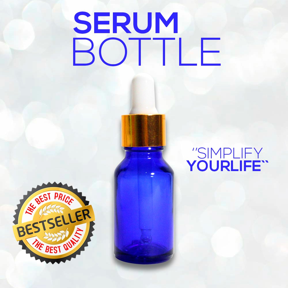 Botol Serum Biru - Botol kosmetik (INDU-14)