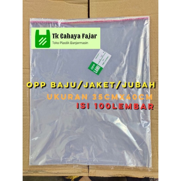 Plastik OPP Baju Jaket Jubah Ukuran 35x40