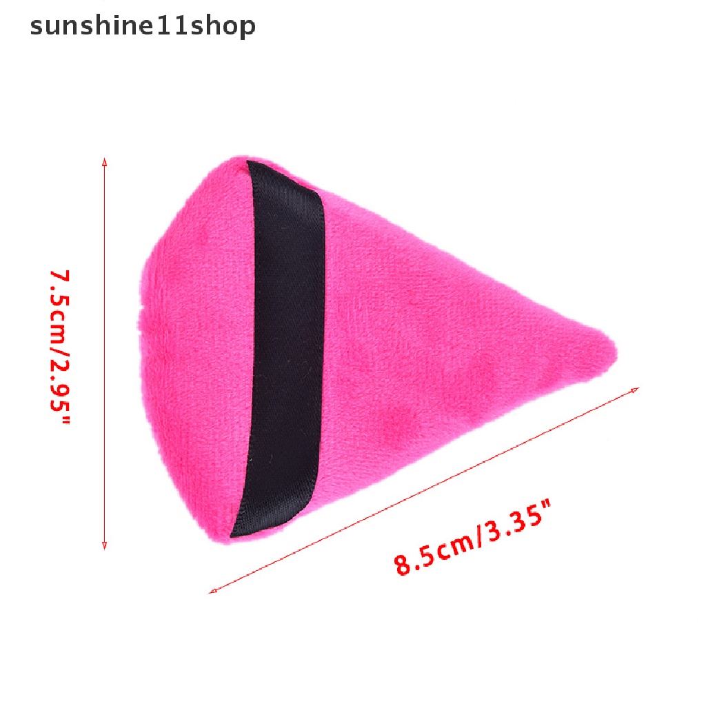 Sho 2pcs Spons Puff Velvet Bentuk Segitiga Untuk Foundation