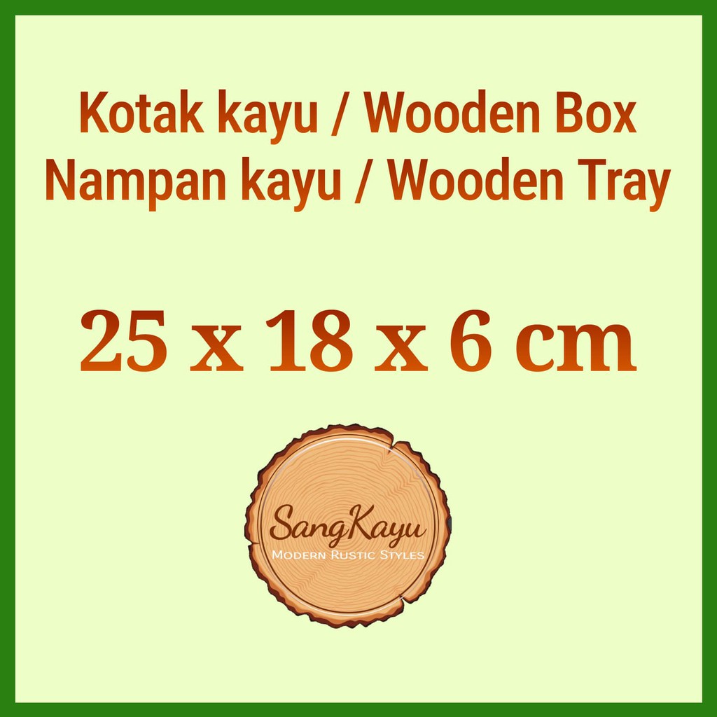 Nampan kayu 25x18x6cm Wooden Tray kotak kayu Wooden box kotak hantaran