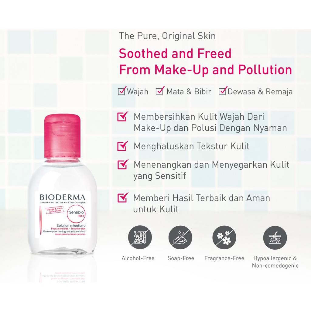 BIODERMA Sensibio H20 Micellar Water untuk Semua Jenis Kulit 100 ml