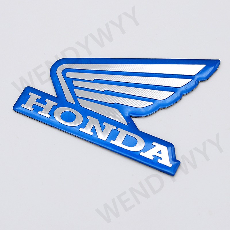 1 Pasang Stiker emblem logo Honda Kiri &amp; Kanan Bahan metal Warna Krom