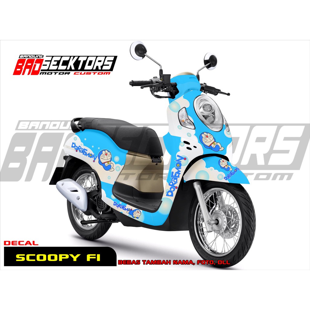 STRIPING DECAL HONDA SCOOPY NEW MOTIF DORAEMON