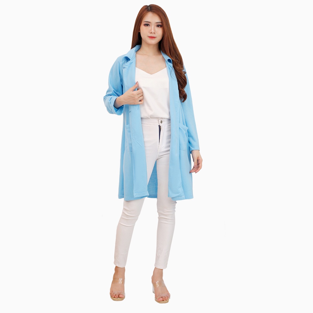 Jaket Long Coat lengan panjang Gaya Korea Wanita Dewasa Terbaru - XSHOP Rainy