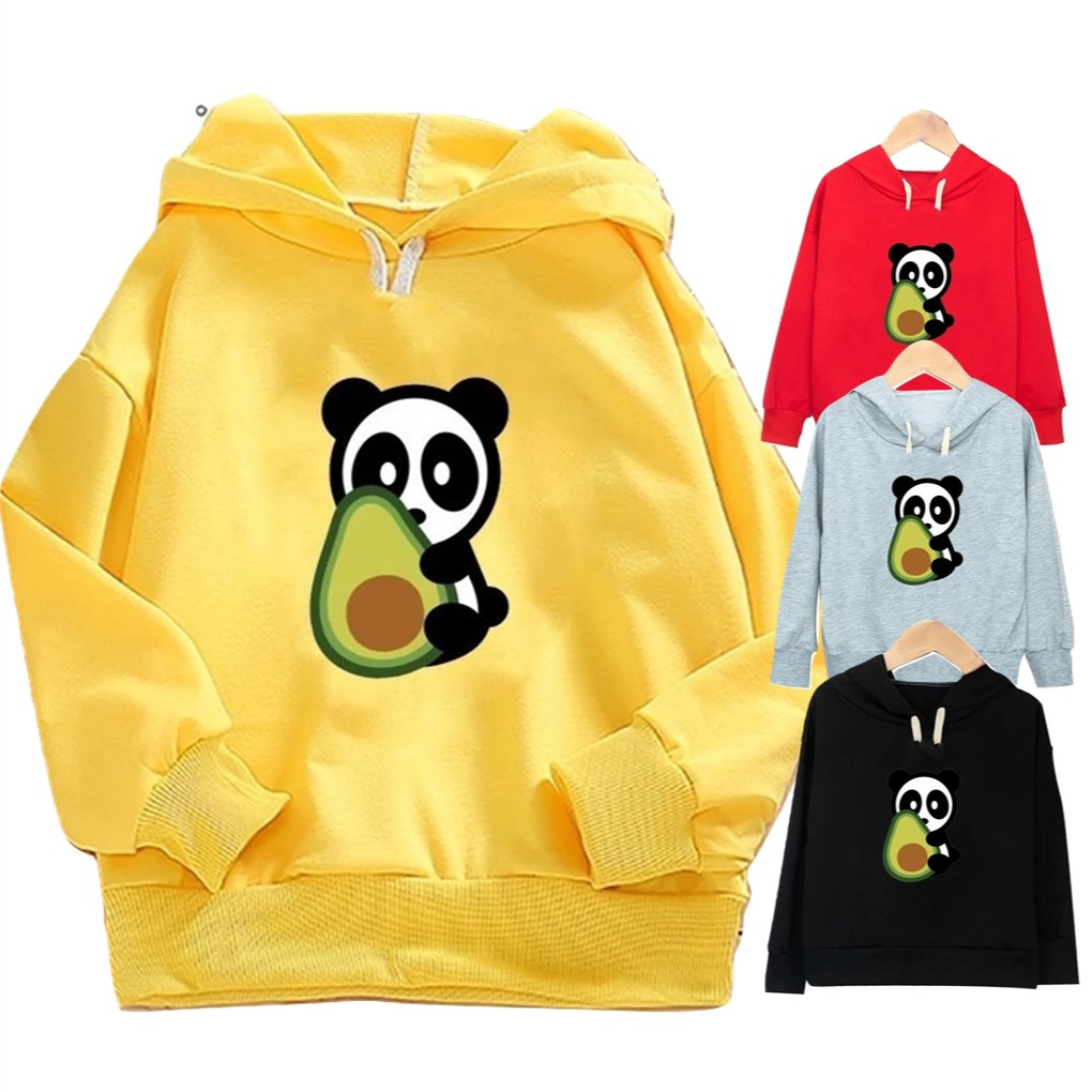 Sweater Anak Panda With Avocado Hoodie Anak Fleece Pakaian Anak Unisex