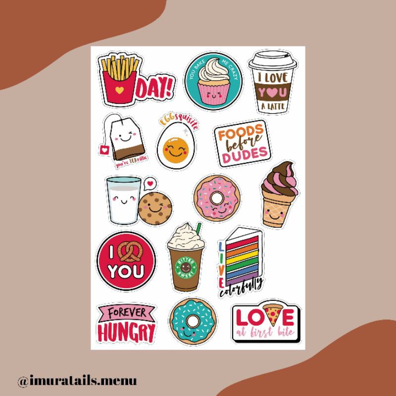 54pcs Sticker Tumblr Food 3