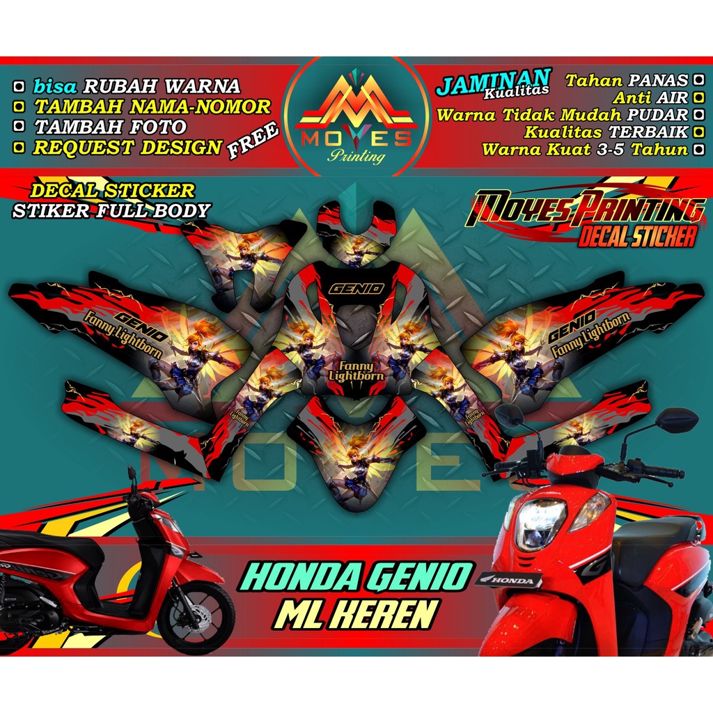 Stiker Decal Genio Full Stiker Decal Genio Full Body Honda Motor