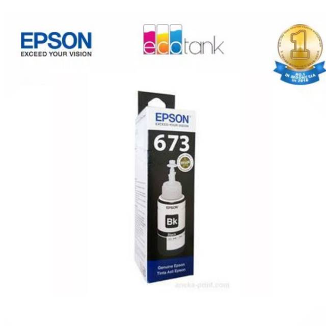 Tinta Epson 673 Black Original untuk L800 L805 L810 L850 L1800