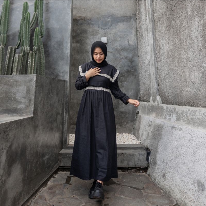 vintage dress / Anjani dress / dress korea / baju lebaran/ gamis / gamis premium / baju wanita / lin