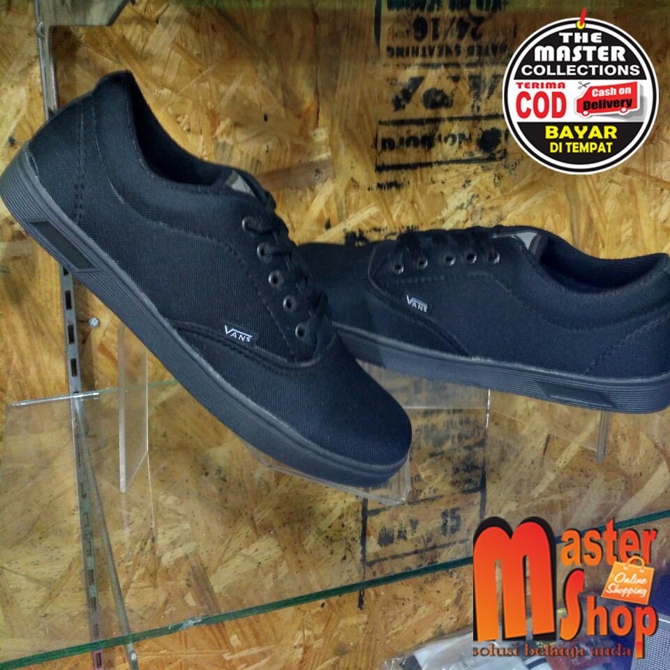 Sepatu Vans Era Authentic Hitam Polos | Sepatu Sekolah | Sepatu Kerja