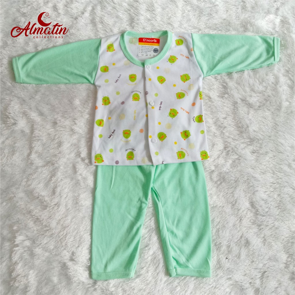 Setelan Baju Panjang Bayi D'noorfa Kancing Murah Berkualitas / PIama Baju Tidur ( 3 Pasang )