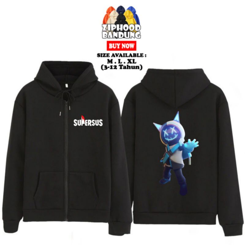 ZIPHOOD BANDUNG - Jaket Zipper Hoodie Anak Laki Laki Supersus Hacker - Kaos Anak Game Super Sus 589
