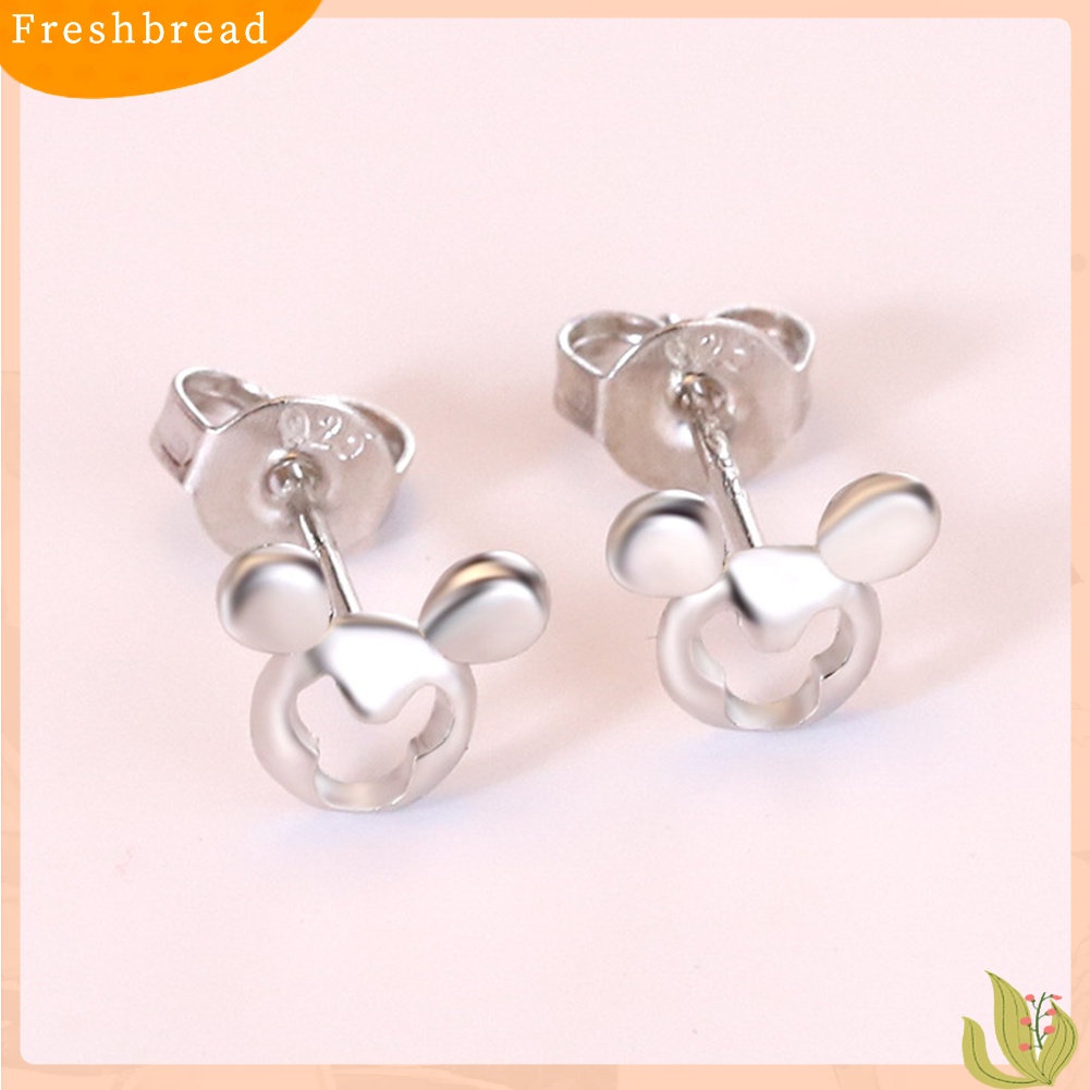 Terlaris Cute Hollow Mickey Mouse Charm Ear Stud Earrings Women Jewelry Birthday Gift