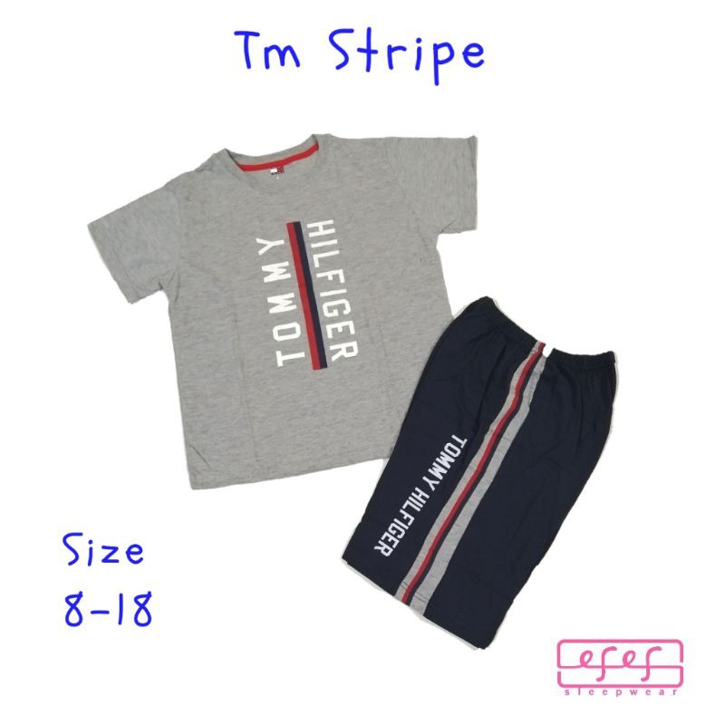 Setelan baju santai anak laki-laki Stripe