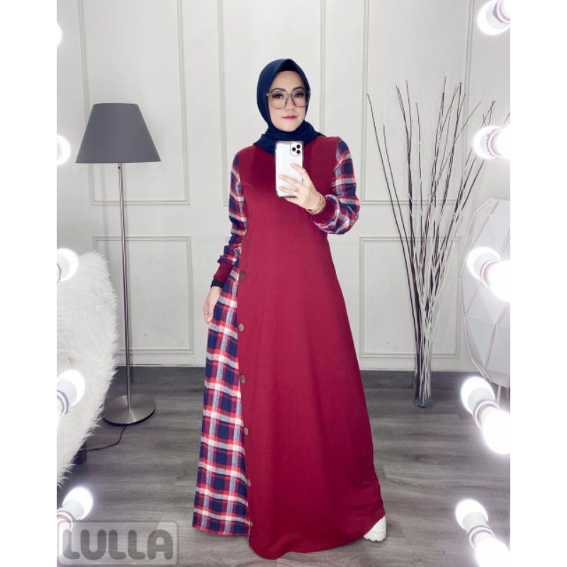 Gamis dress 258 kaos sporty olahraga simple santai jalan premium branded original lulla real pict