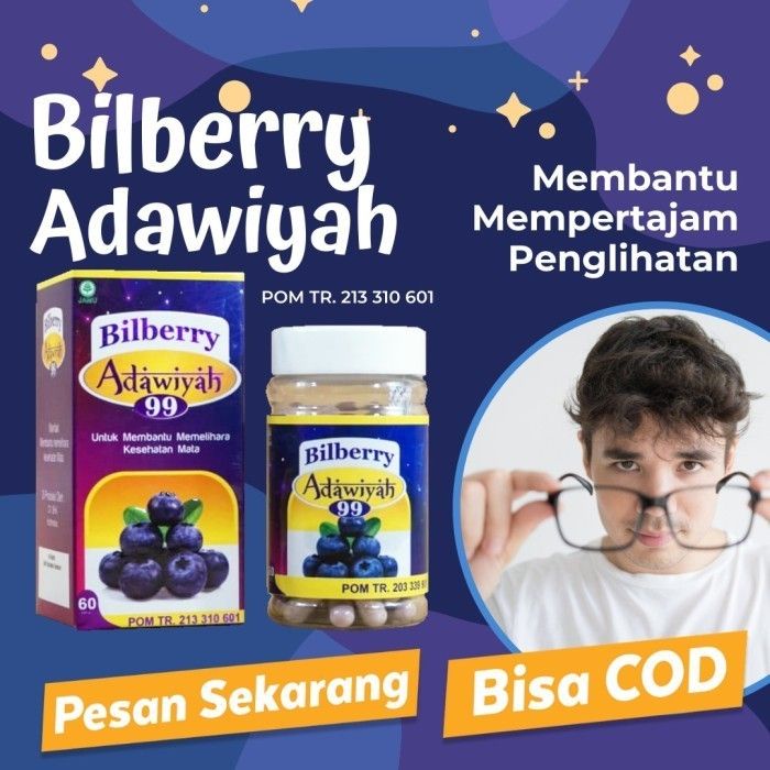 Obat Mata Ekstrak BILBERRY ADAWIYAH 99 BPOM 60 Kpsl Kapsul Bilbery ADAWIYAH | Obat Kesehatan Mata