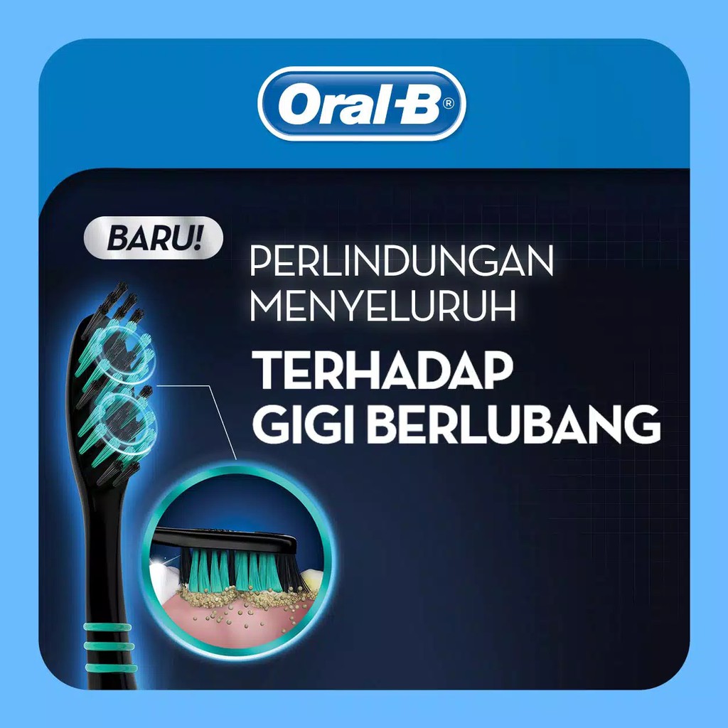 ORAL-B SIKAT GIGI FRESH CLEAN BLACK isi 3