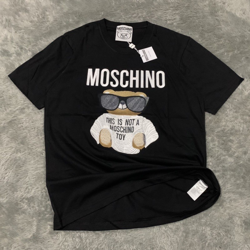 Kaos Tshirt Moschino Big Teddy FullBordir Fulltag &amp; Lebel