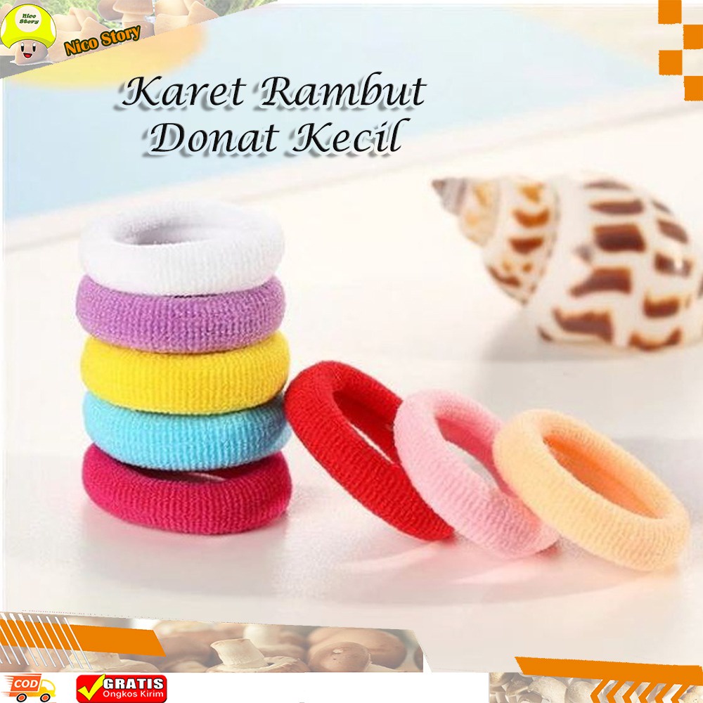 (NCS) COD Karet Rambut DONAT Kecil Kuncir Warna Warni Ikat Rambut DONAT