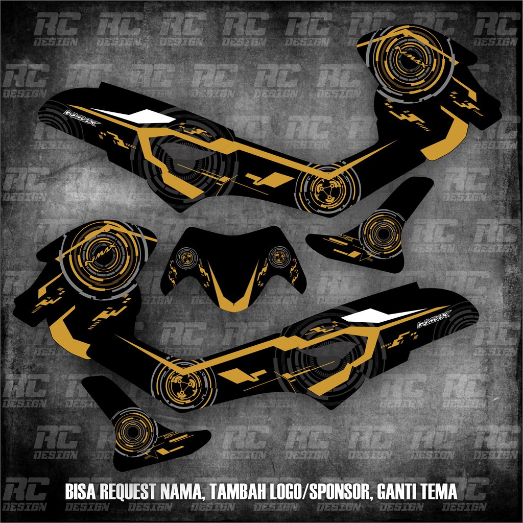 Jual STICKER STRIPING DECAL NMAX FULLBODY GOLD TECHNO | Shopee Indonesia