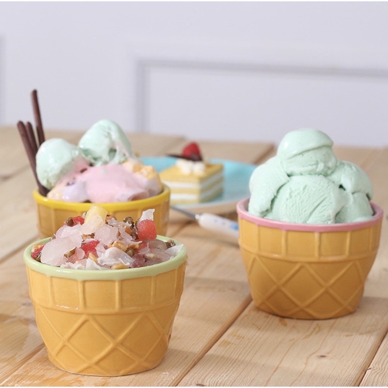 Mangkok Es Krim Mangkuk Cemilan Ice Cream Bowl Set Mangkok Sendok 0724