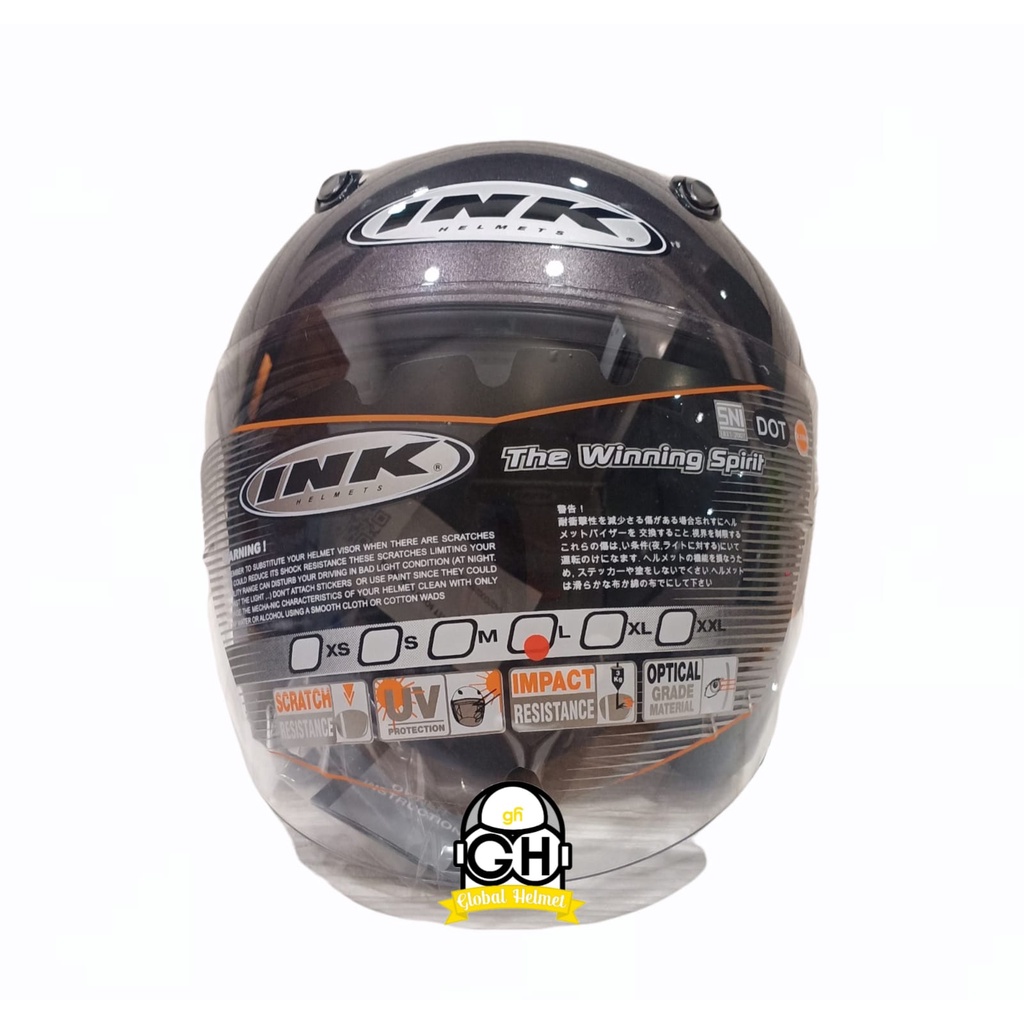 HELM INK HALF FACE INK CENTRO ORIGINAL 100% INK CENTRO JET SOLID GUNMETAL