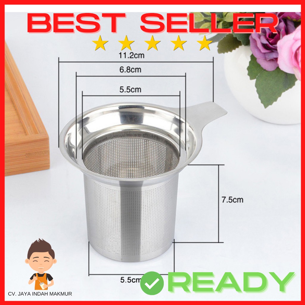 Saringan Teh Kopi Stainless Penyeduh Teh Kopi Stainless Steel TEA Strainer Metal Filter