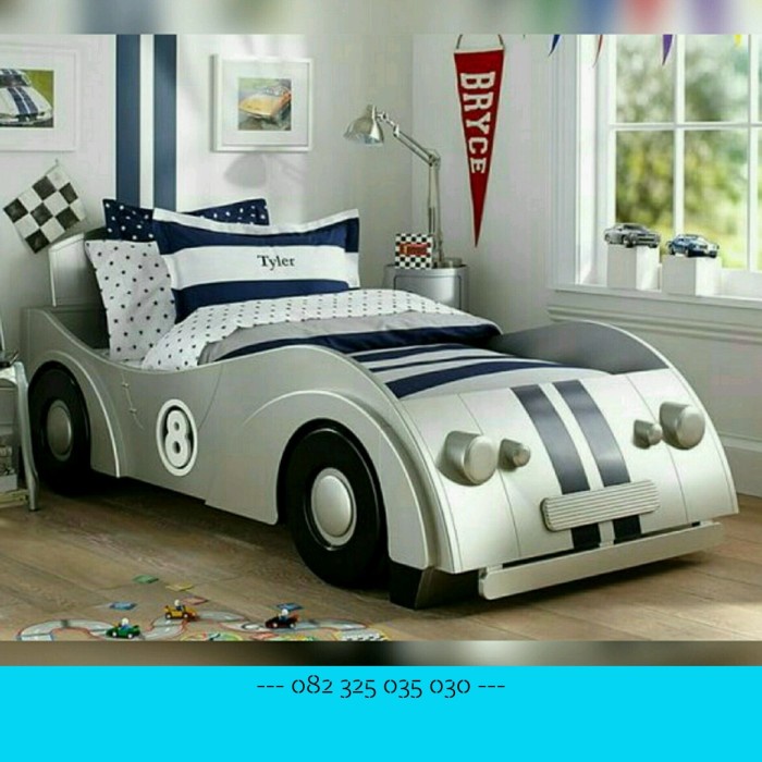 Dipan tempat tidur , Kasur anak bentuk mobil balap karakter singel - DP 50%