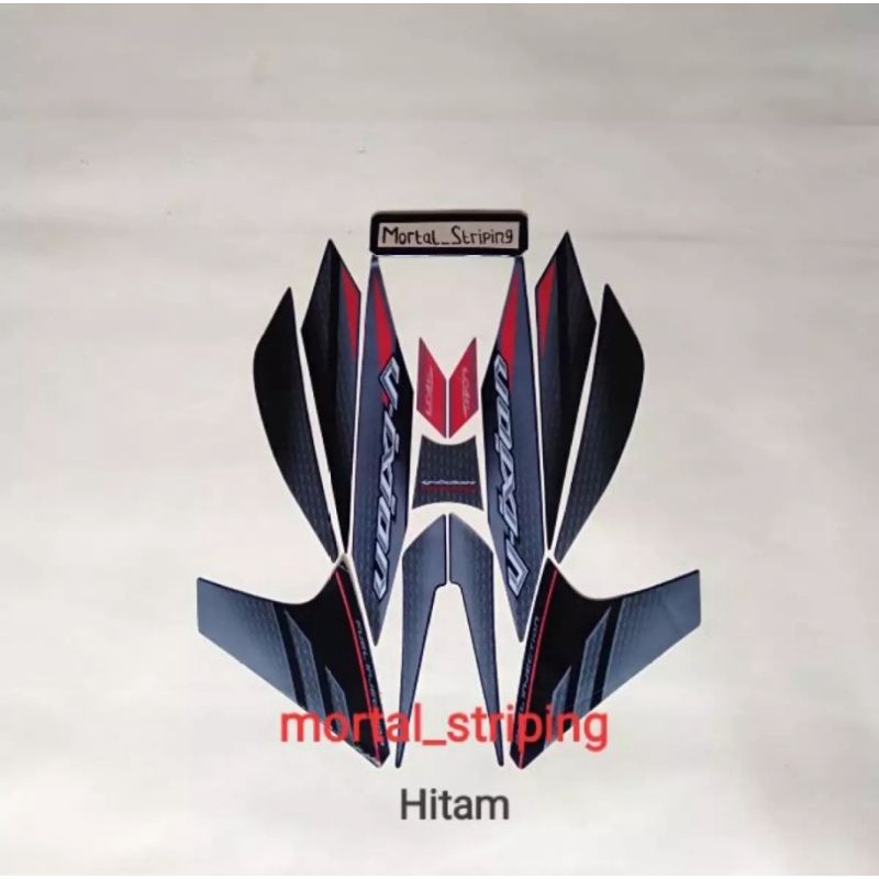 STIKER STRIPING LES LIS BODY MOTOR VIXION NVL TAHUN 2014 2015 WARNA HITAM STANDAR