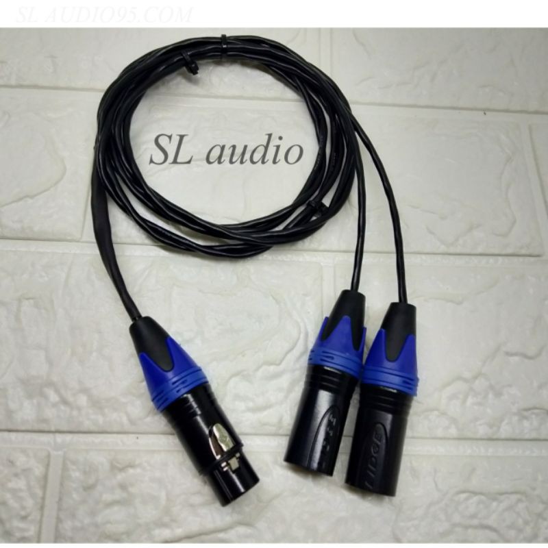 Kabel Cabang XLR Female To 2 XLR Male Splitter Female To 2 Male