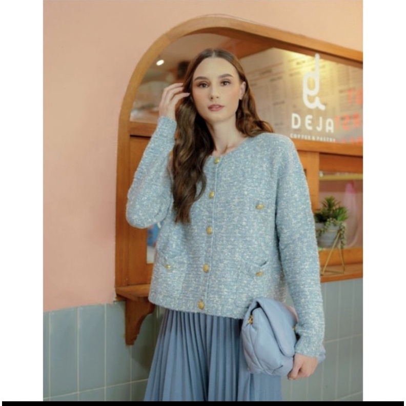 Benang Jarum Lydia Tweed cardigan