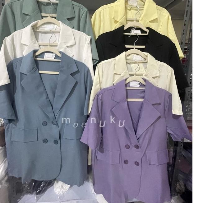 Model Baru ⭐ Blazer kasual blazer outer wanita korea lengan pendek korean style ..