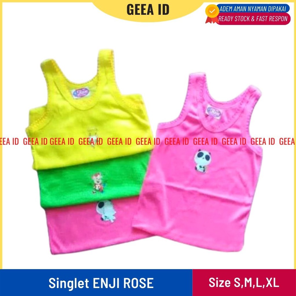 Kaos Dalam Anak Perempuan Polos Enji Rose Size S M L XL -GEEA.ID