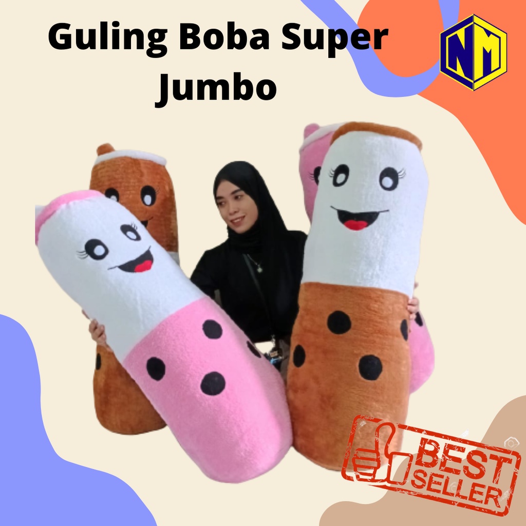 Guling Boba Rasboa ukuran 100 cm diameter 26 cm diameter keliling 88 cm  ber SNI super giant viral bahan sangat halus dan lembut