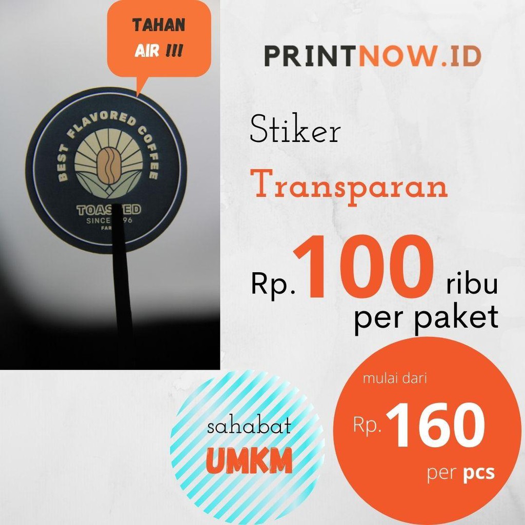 Jual Cetak Stiker Label Kemasan Transparan (PAKET 100 RIBU MURAH MERIAH ...