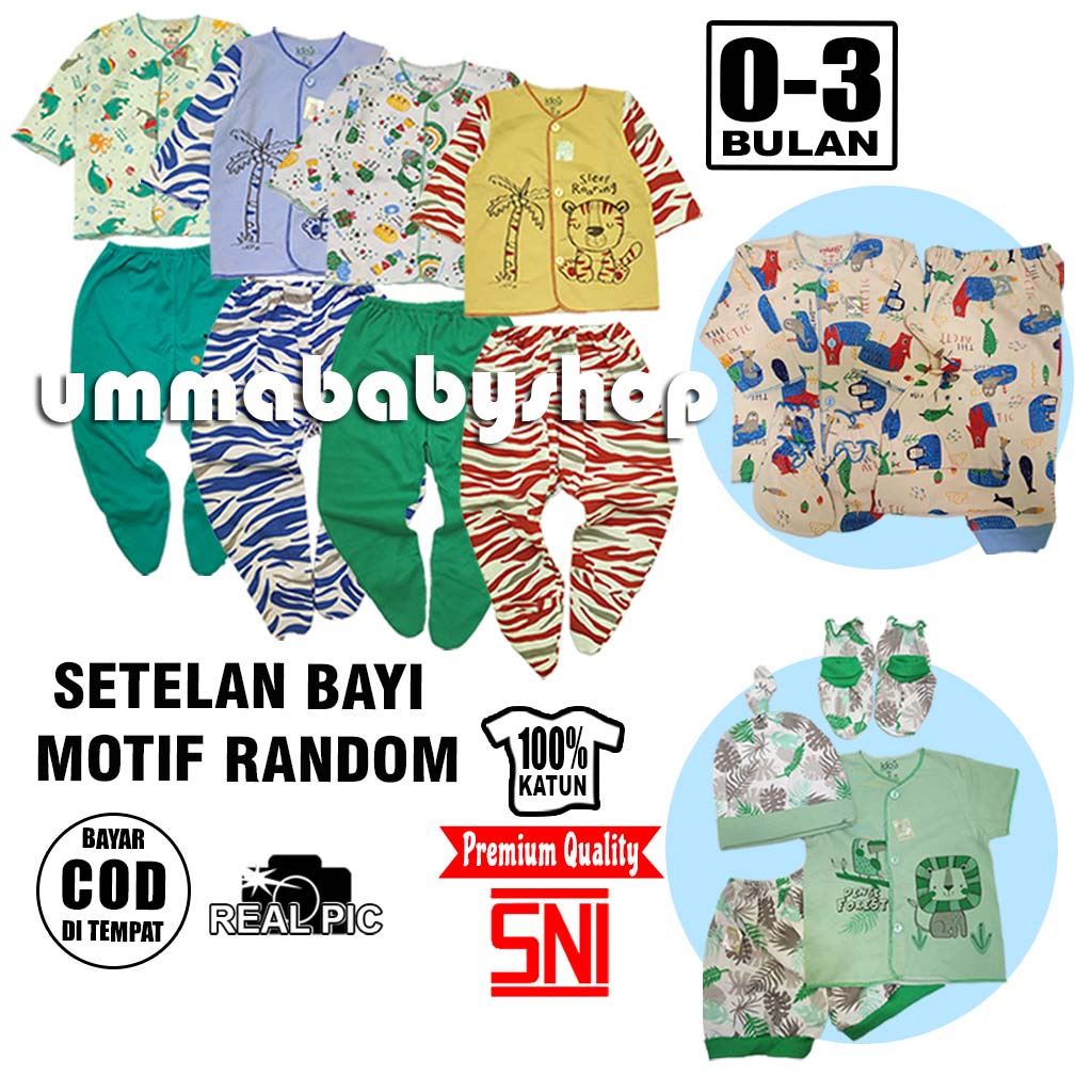 7in1 Setelan Bayi Lengkap Topi Sarung Tangan Kaki SNI Katun Soft Perlengkapan Baju Bayi Gift Set Murah Kado Lahiran Piyama Bayi Celana Tutup Kaki Lengan Pendek Murah Motif Lucu