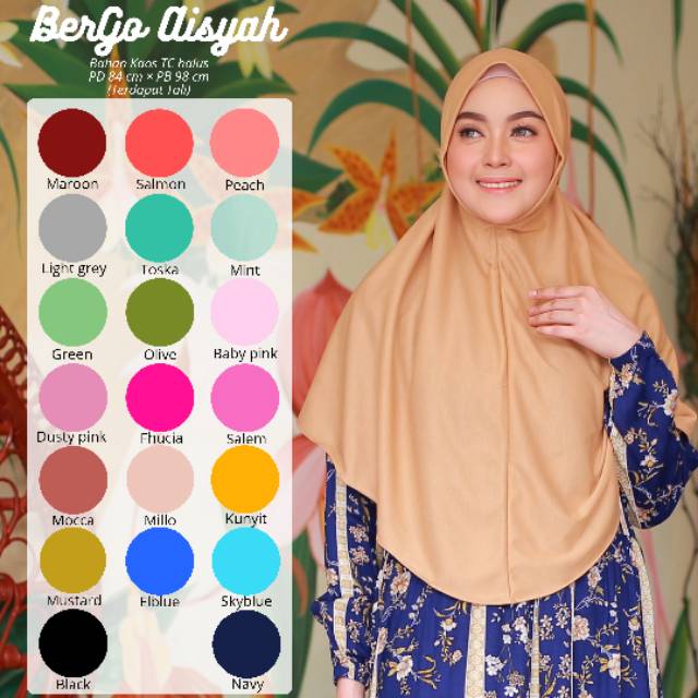 TERMURAHH!!! HIJAB DEWASA MUSLIMAH/BERGO MARYAM TALI_BERGO AISYAH BAHAN KAOS TC PREMIUM_BEST SELLER