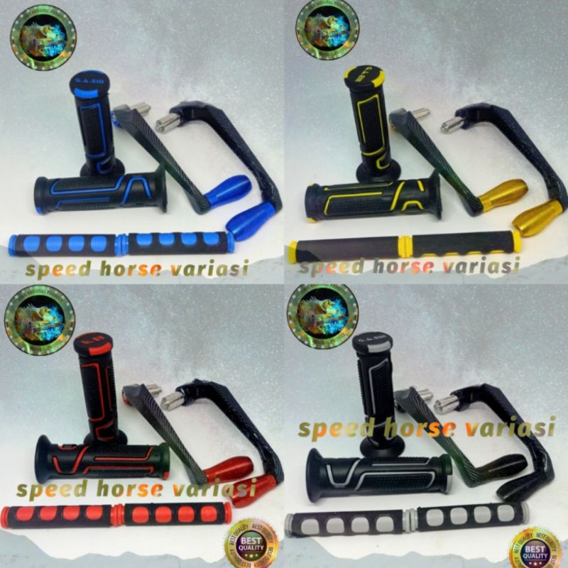 Paket Hemat Paket variasi motor Proguard sabit+Handgrip robot Neon+Karet Handle Universal