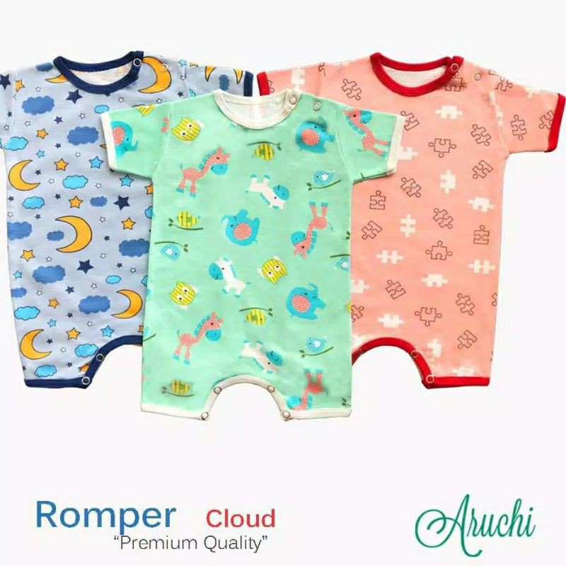 Romper Baby Aruchi S M L Isi 3 PCS