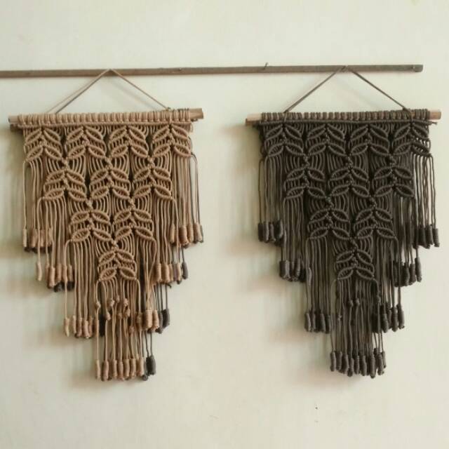 READY STOK) macrame Hiasan dinding anin zig-zag / macrame wall hanging/ Dekorasi rumah