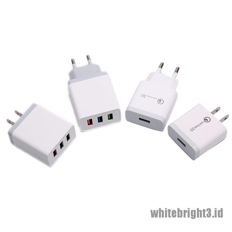 &lt; White3 &gt; Adaptor Charger Dinding USB 3.0 18W Quick Charge