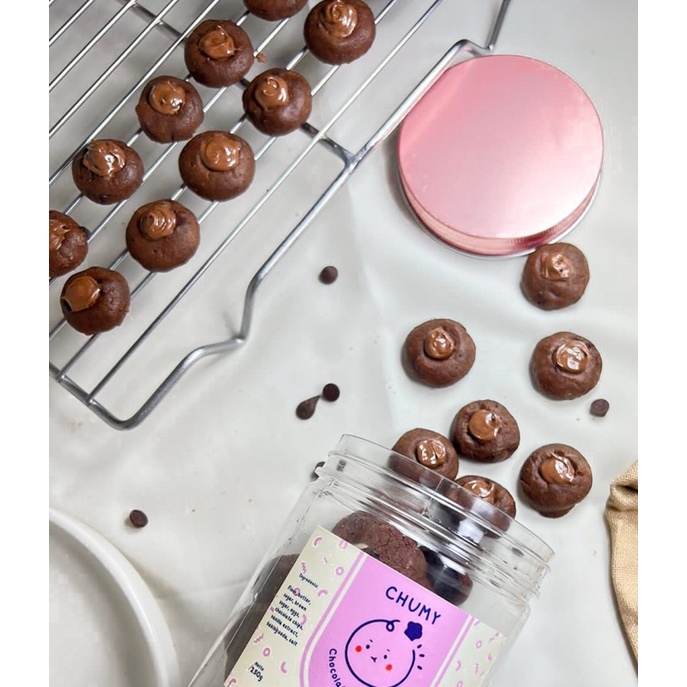 

Chumy cookies - Mini cookies in jar | Double chocolate nuttela mini cookies