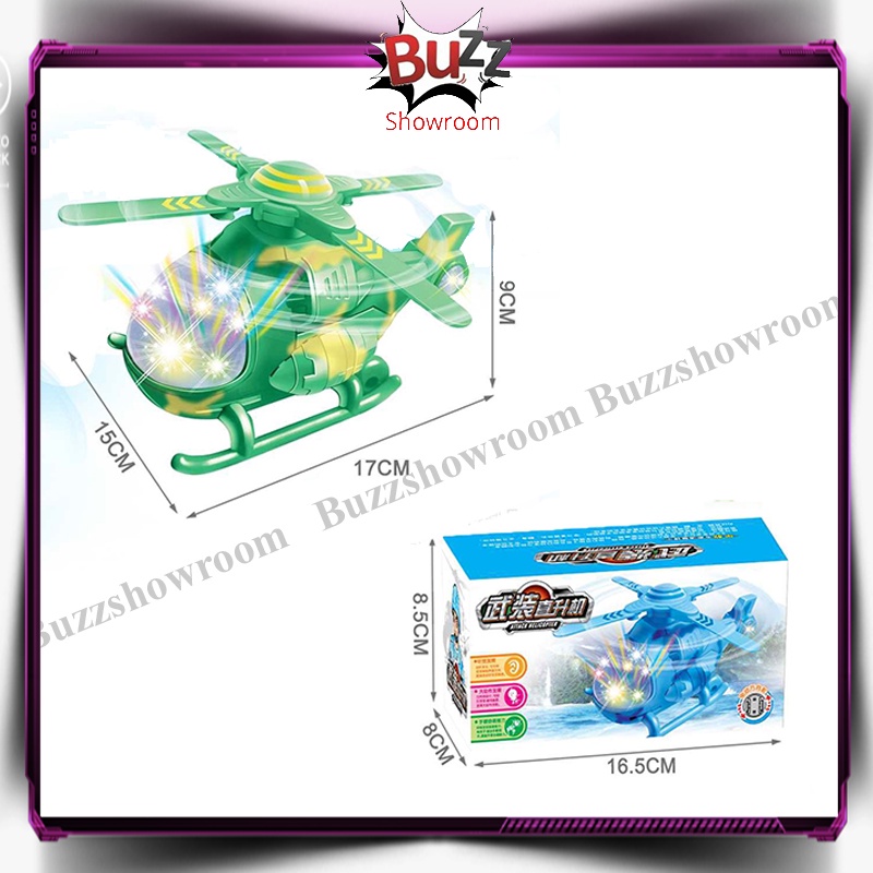 Attack Helicopter Mainan Robot dengan Musik Lampu