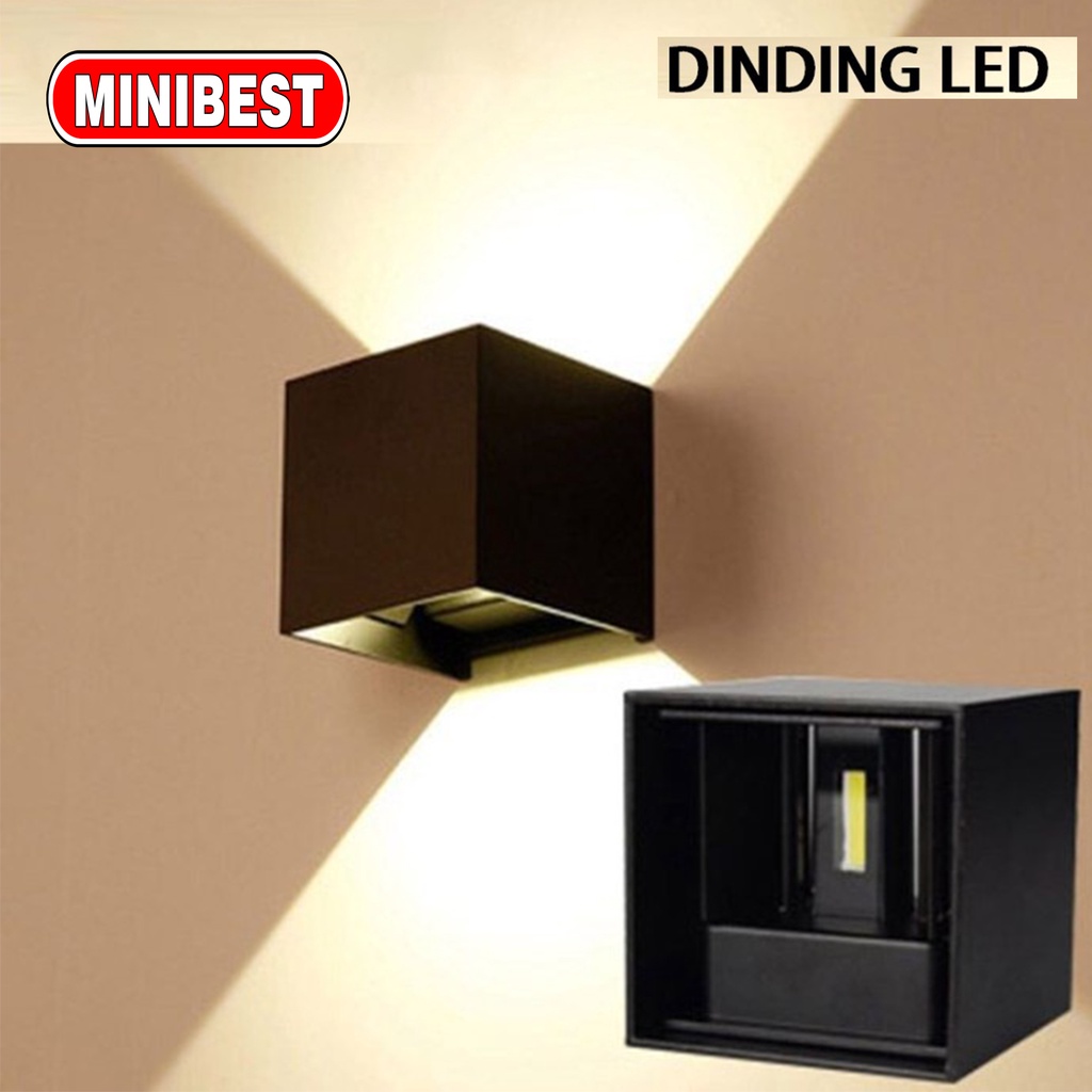 MB LAMPU OUTDOOR MODERN / LAMPU DINDING LED MINIMALIS / LAMPU DINDING 2 ARAH PERSEGI OUTDOOR