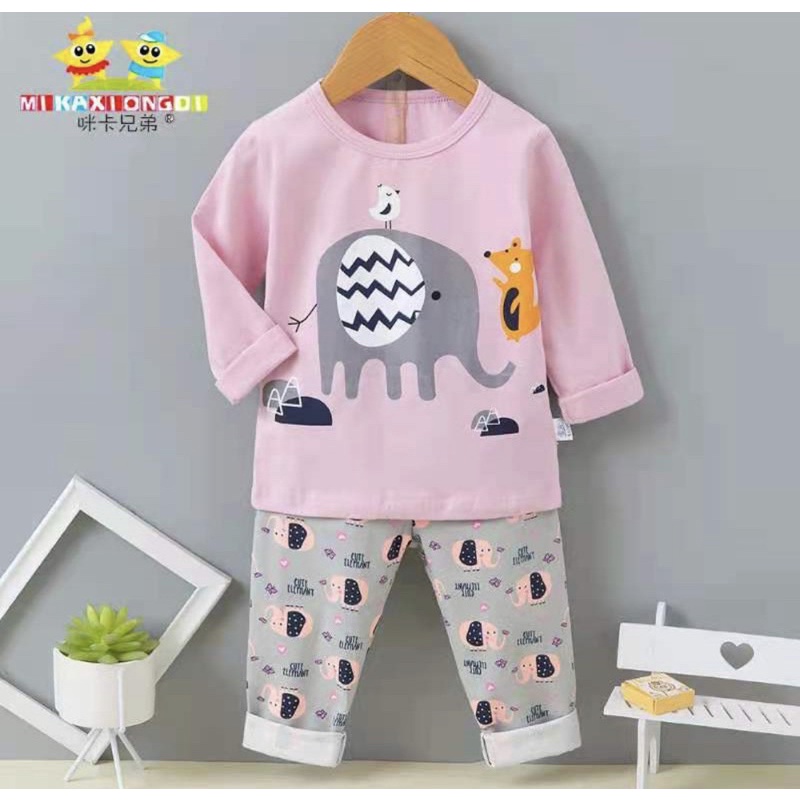 BAJU TIDUR ANAK PEREMPUAN KAOS SPANDEX IMPORT PREMIUM BAJU TIDUR SETELAN CELANA PANJANG MOTIF CUTE